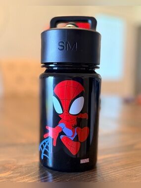 Simple Modern Marvel Spiderman Kids Plastic Summit Water Bottle 12 OZ USED